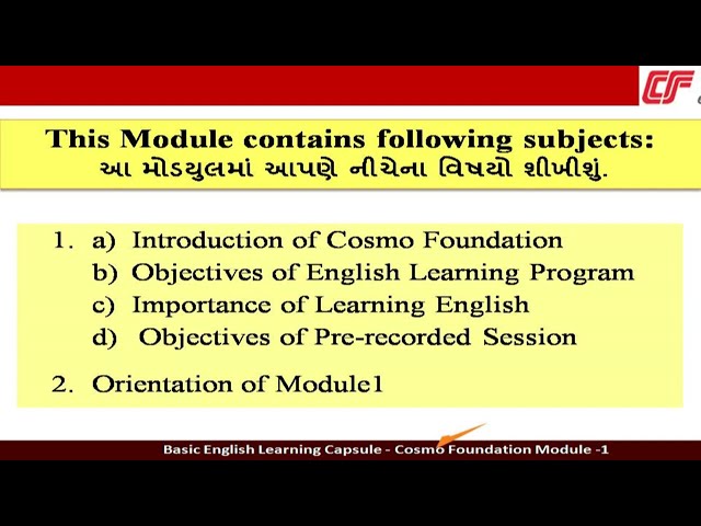 Orientation of Module-1